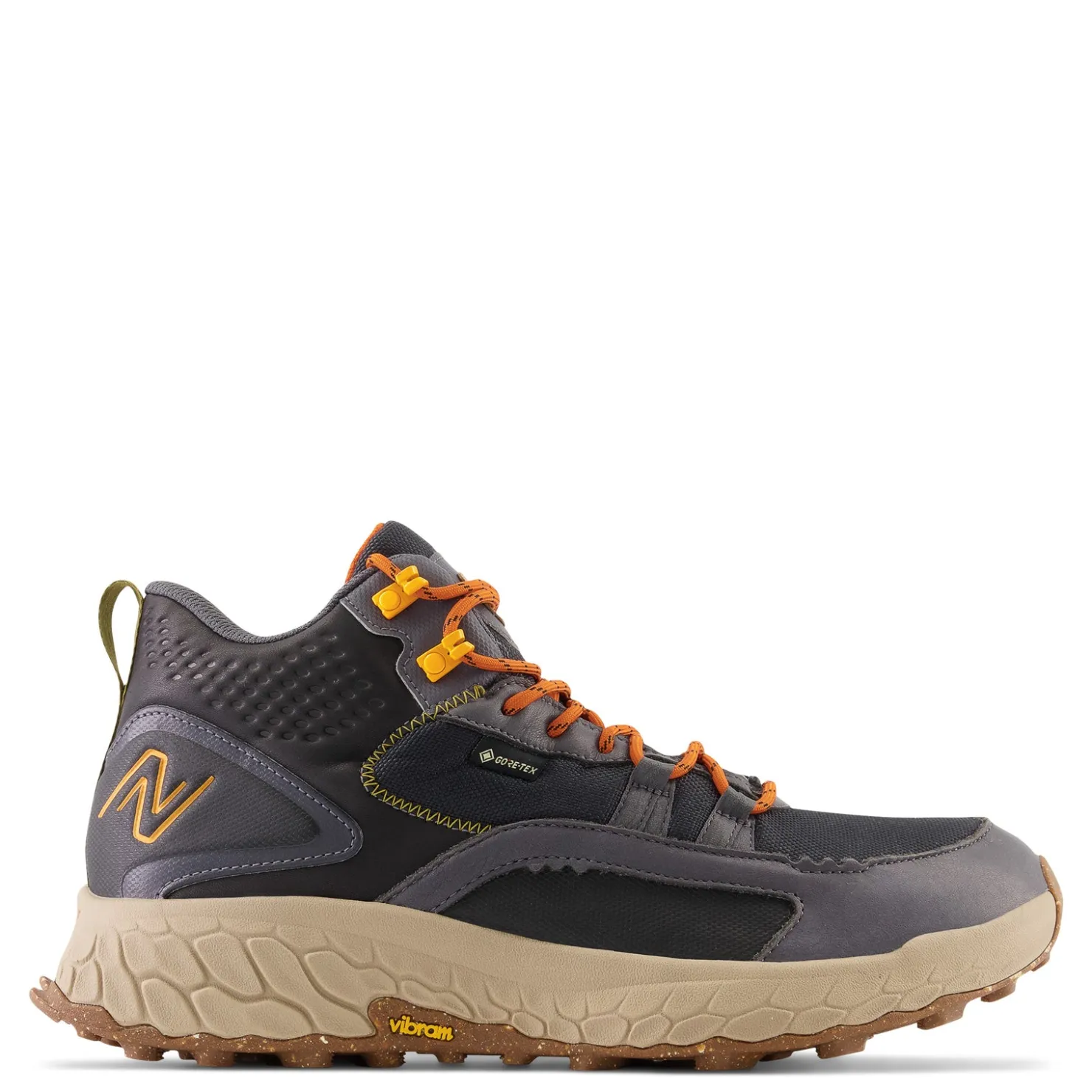 Trail & Hiking*New Balance Men's , Fresh Foam X Hierro Mid Trail Running Shoe Black Magnet Marigold