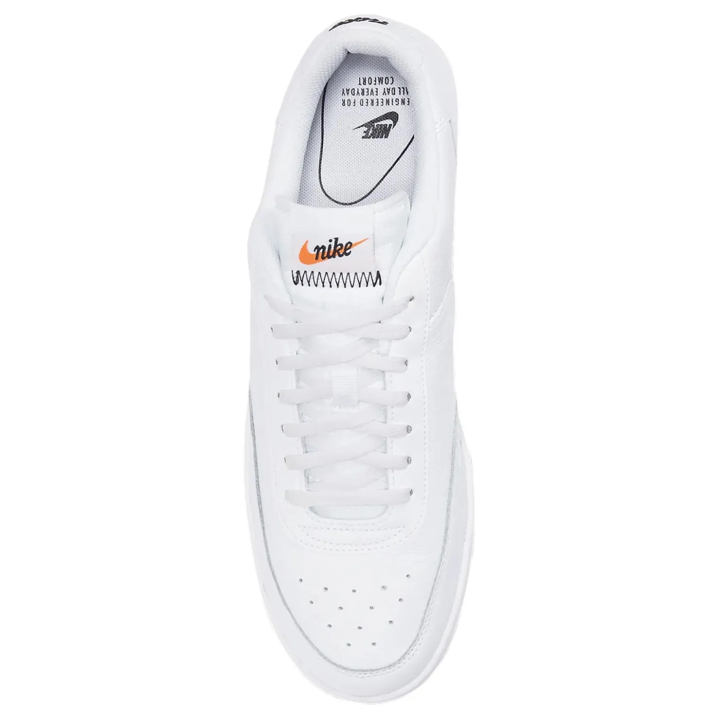 Fashion & Street*Nike Men's , Court Vintage Premium Sneaker White/Black/Orange