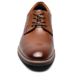 Dress*Nunn Bush Men's , Centro Flex Plain Toe Oxford Cognac