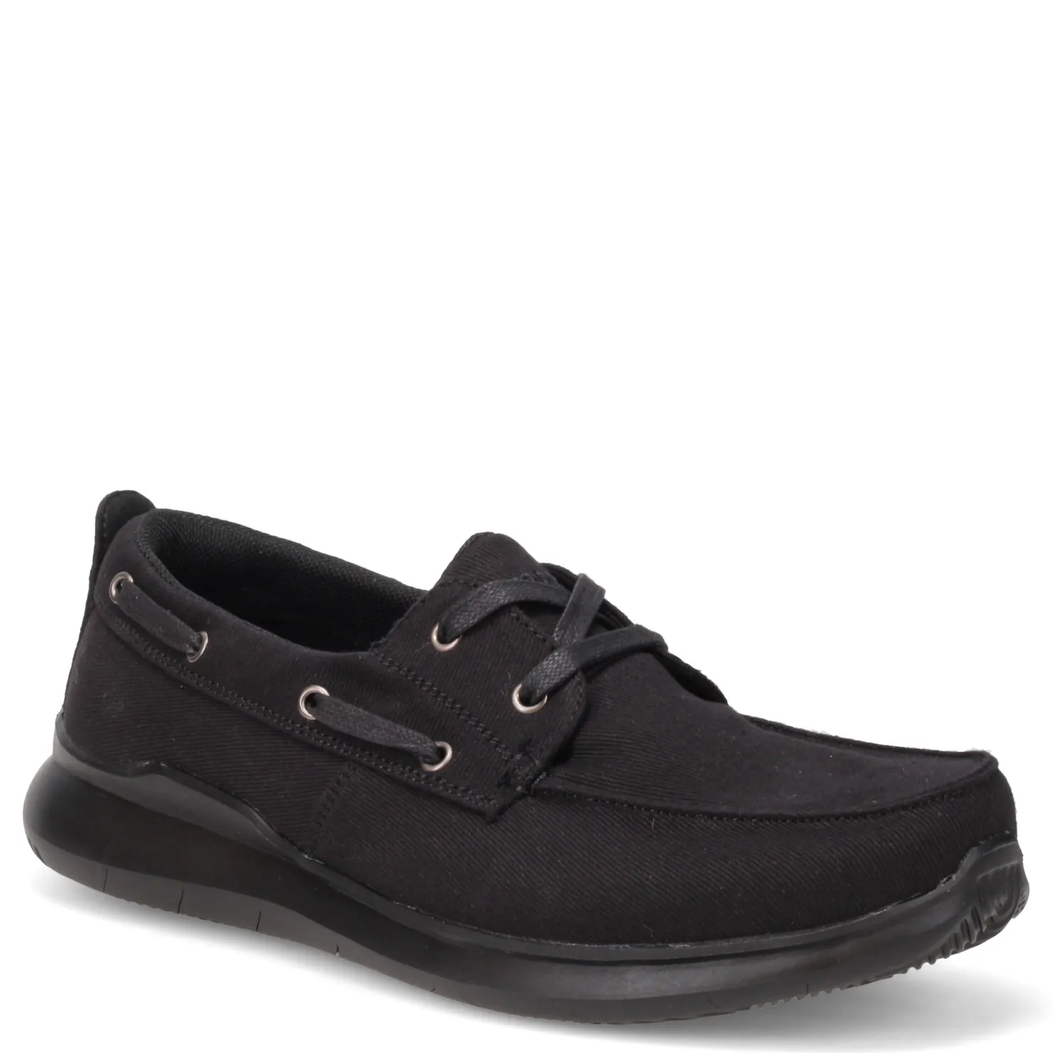 Boat Shoes*Propet Men's , Viasol Lace Boat Shoe Black
