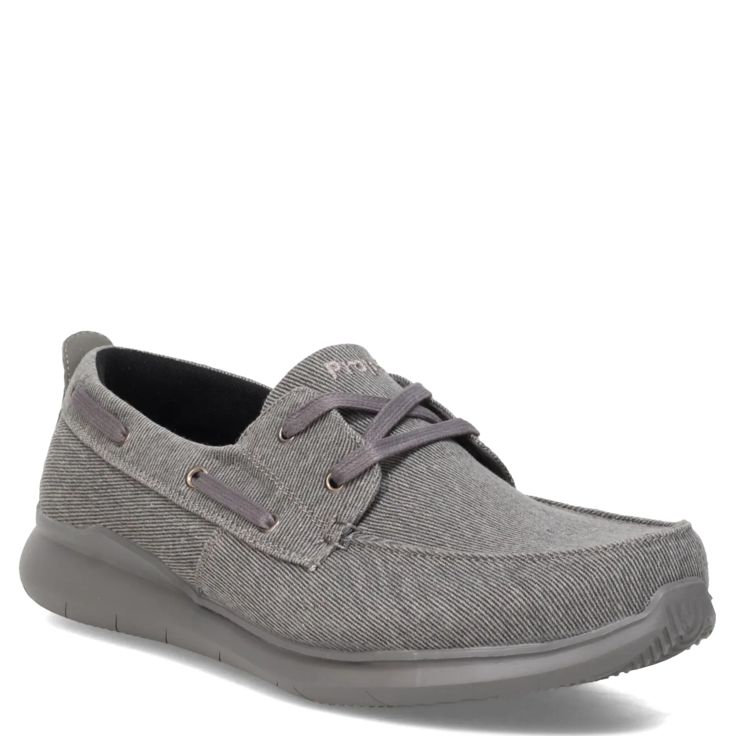 Boat Shoes*Propet Men's , Viasol Lace Boat Shoe Gray