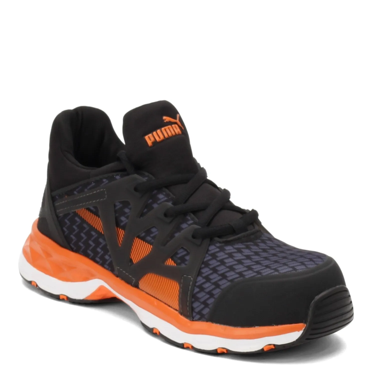 Sneakers & Athletics*Puma Safety Men's Puma, Rush 2.0 Mid SD Composite Toe Work Shoe Black Orange