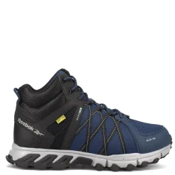 Boots*Reebok Work Men's , Trail Grip Mid Work Shoe Navy / Black