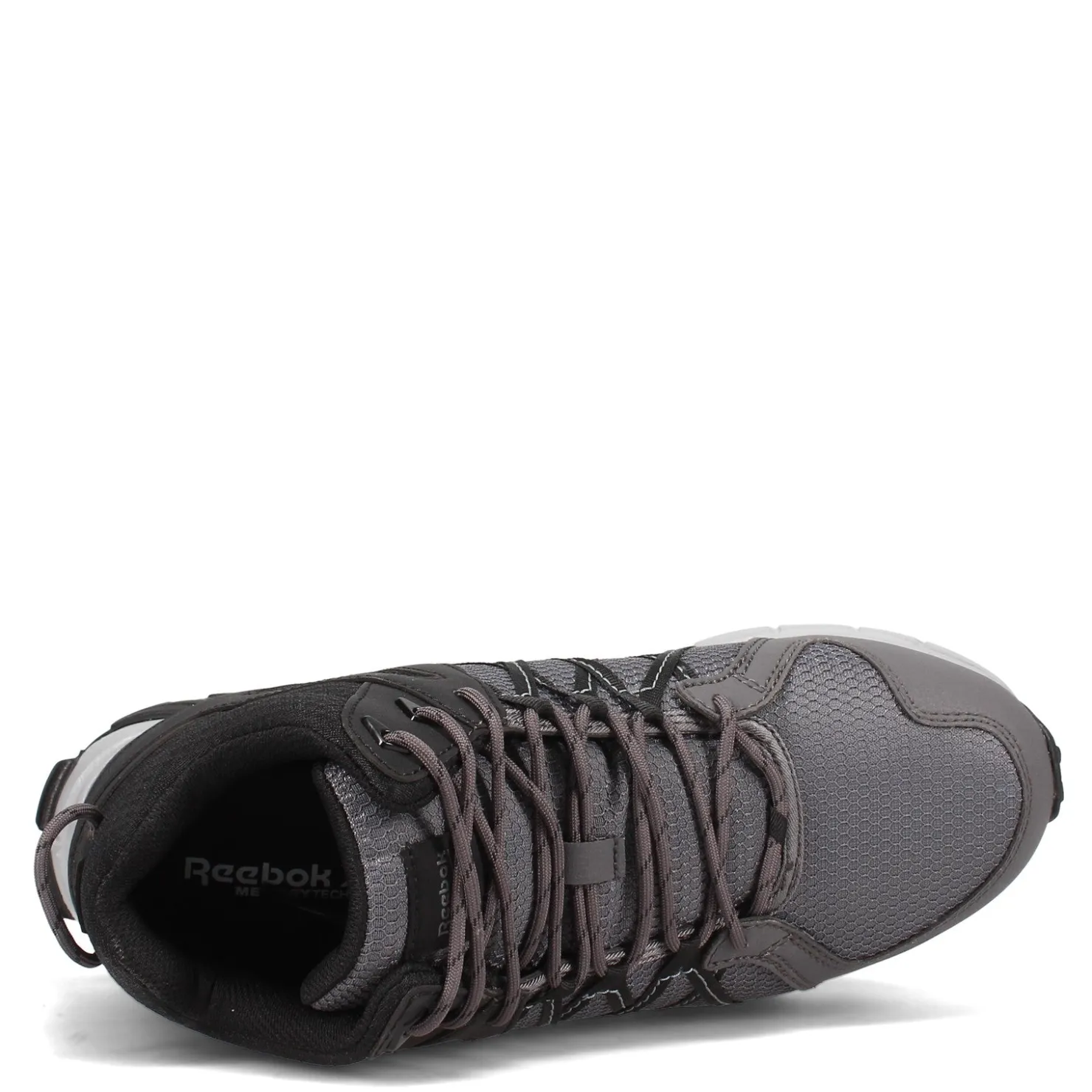 Boots*Reebok Work Men's , Trail Grip Mid Work Shoe Grey Black