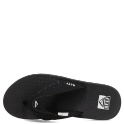 Sandals*Reef Men's , Fanning Flip-Flop Black/Silver