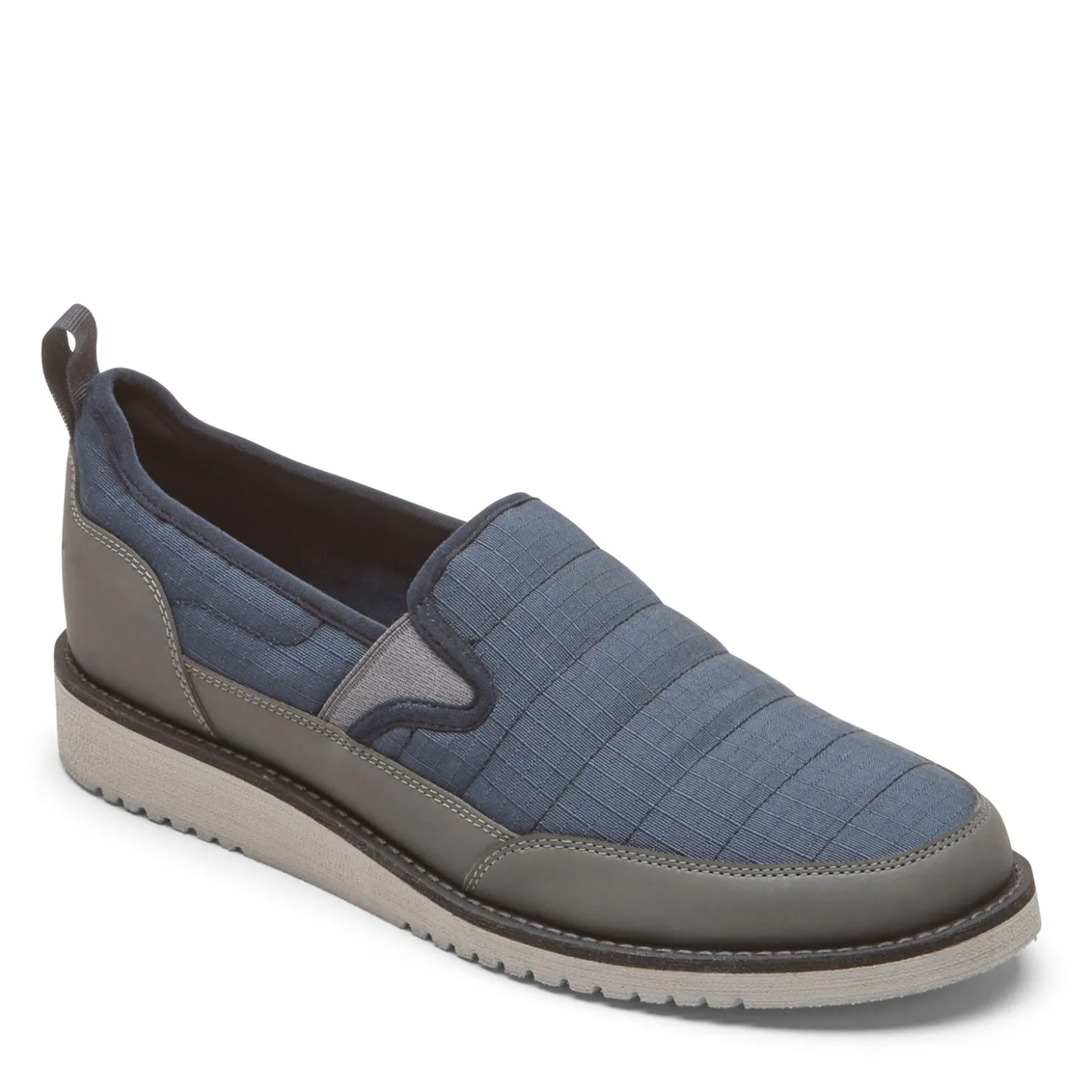 Loafers*Rockport Men's , Axelrod Quilted Slip-On Navy Ripstop