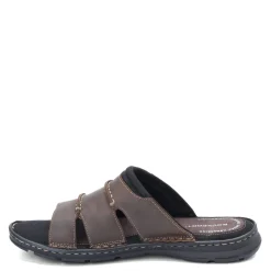Sandals*Rockport Men's , Darwyn 3 Band Slide Sandal Brown