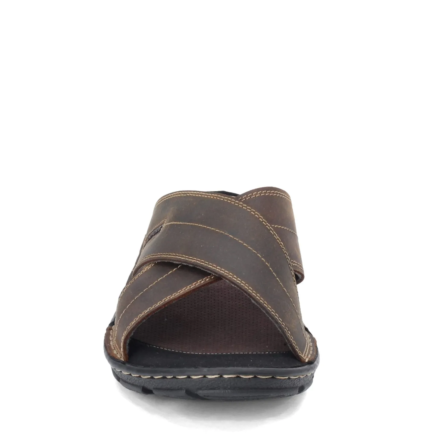 Sandals*Rockport Men's , Darwyn Cross Band Slide Sandal Brown Ii Leather