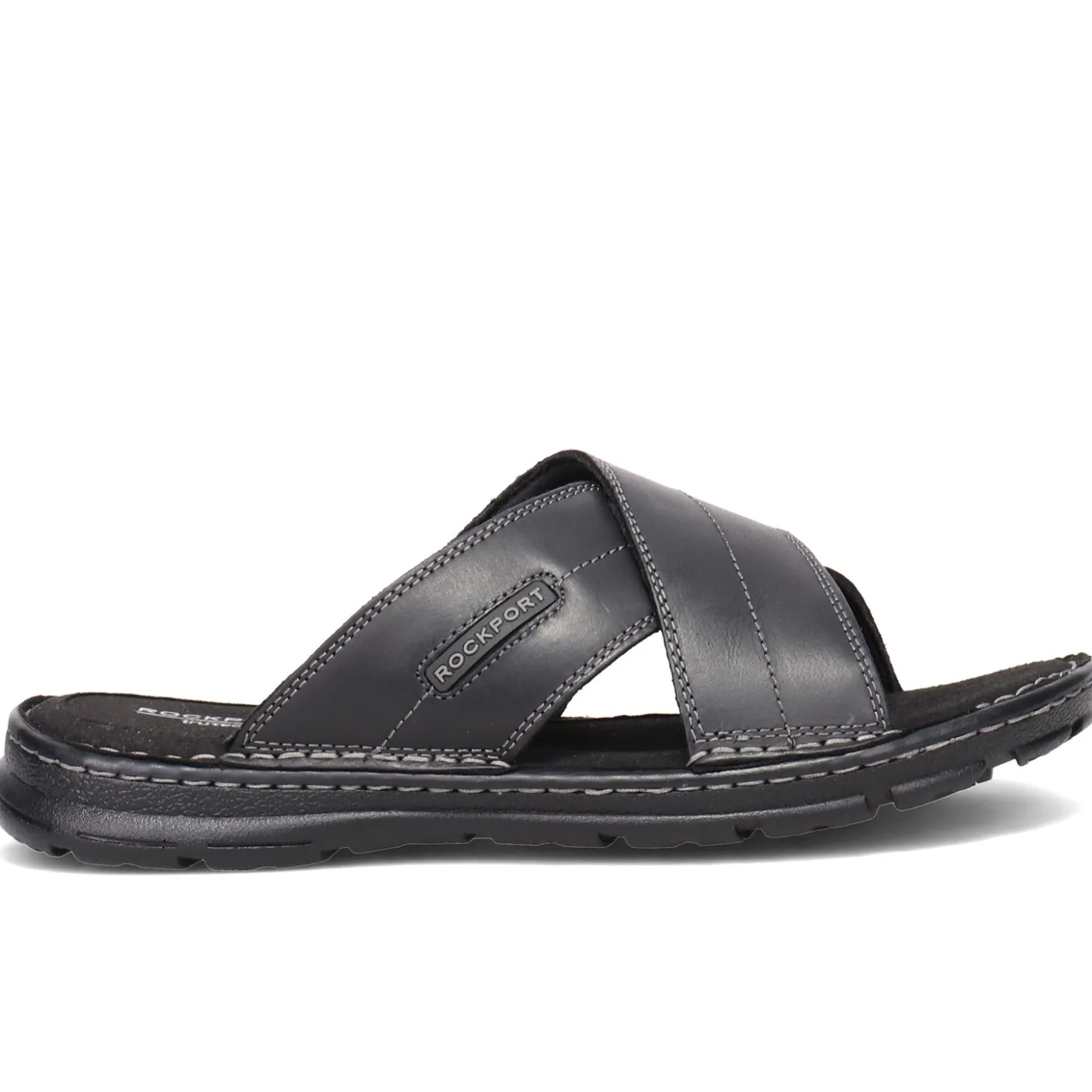 Slides*Rockport Men's , Darwyn Cross Band Slide Sandal Black