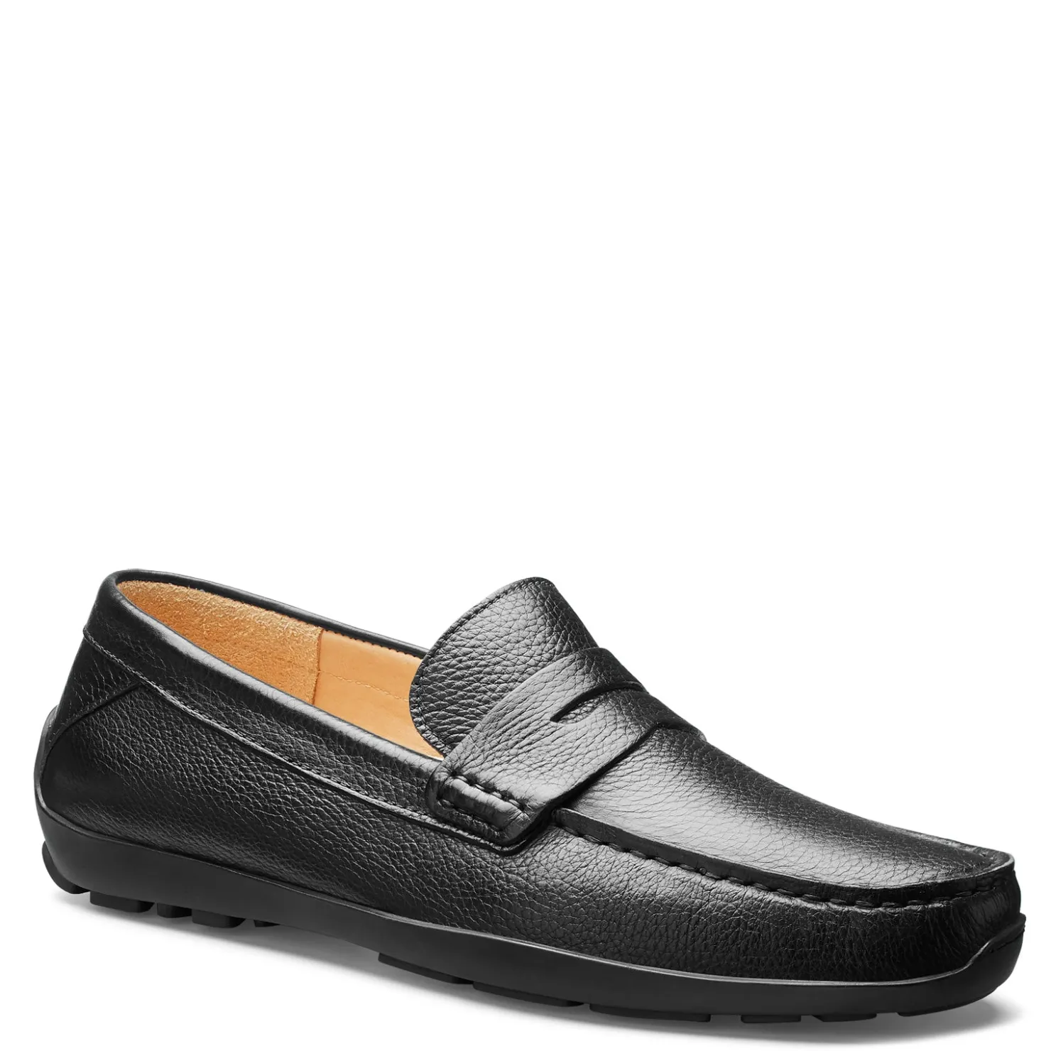 Loafers*Samuel Hubbard Men's , Free Spirit Slip-On Black Leather