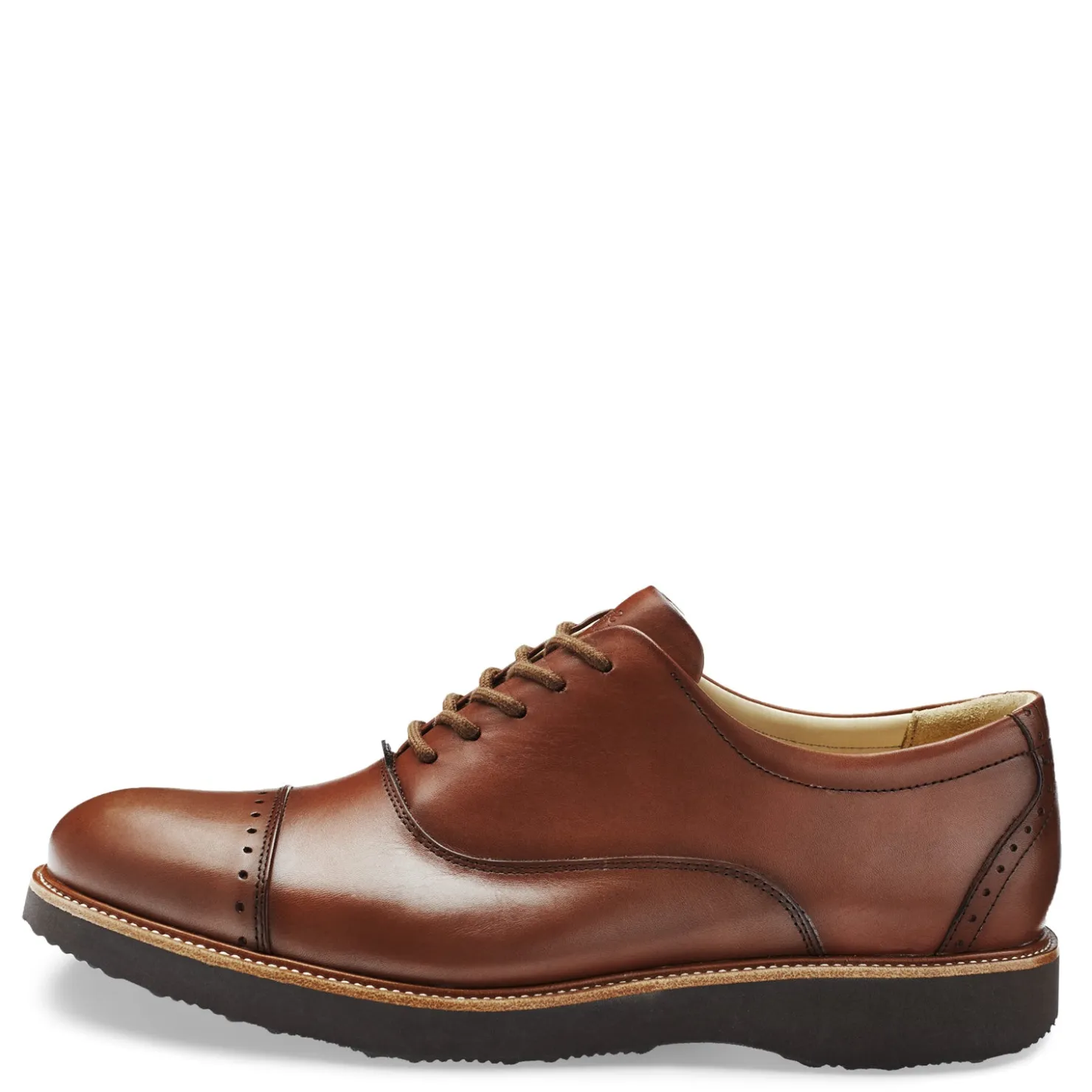 Dress*Samuel Hubbard Men's , Market Cap Oxford Whiskey Tan Leather