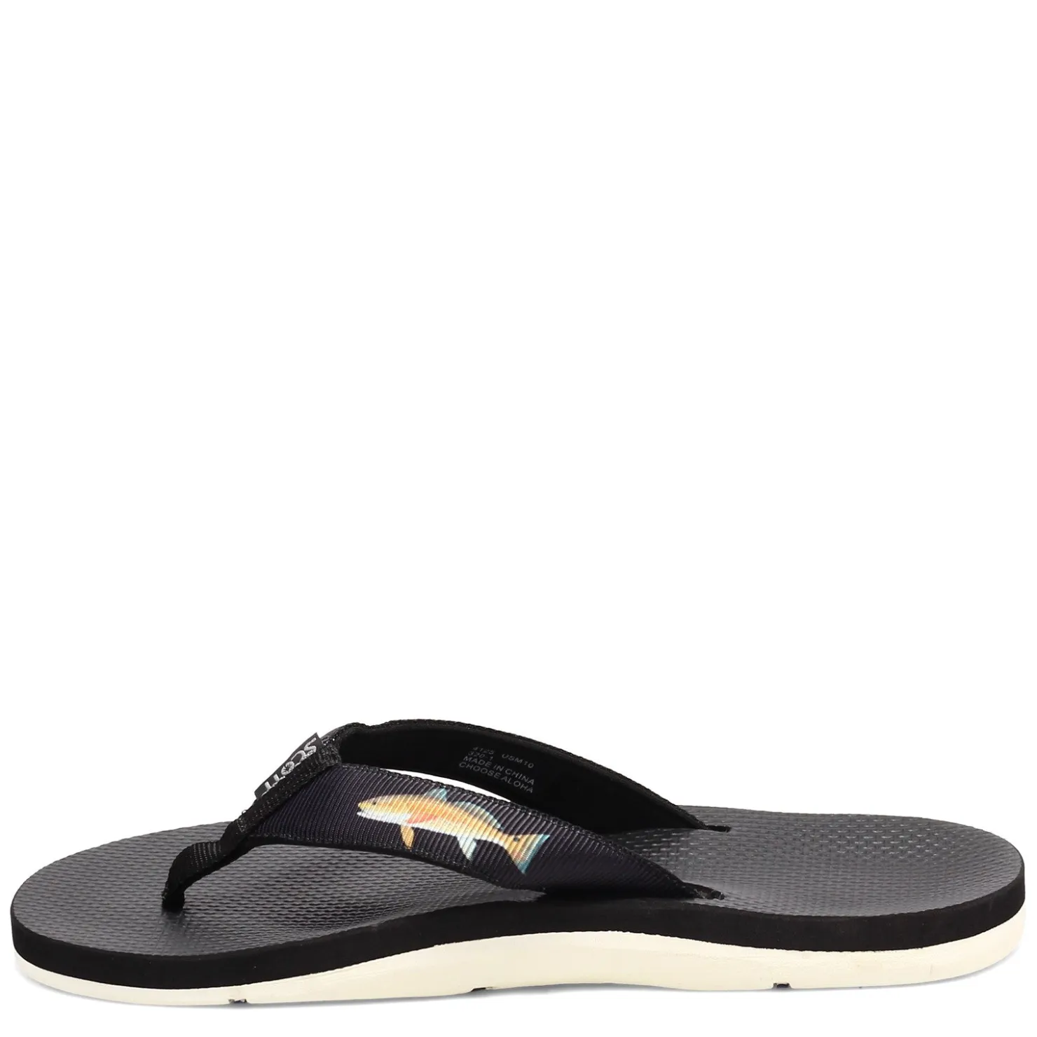 Sandals*Scott Hawaii Men's , Kaikane Sandal Black