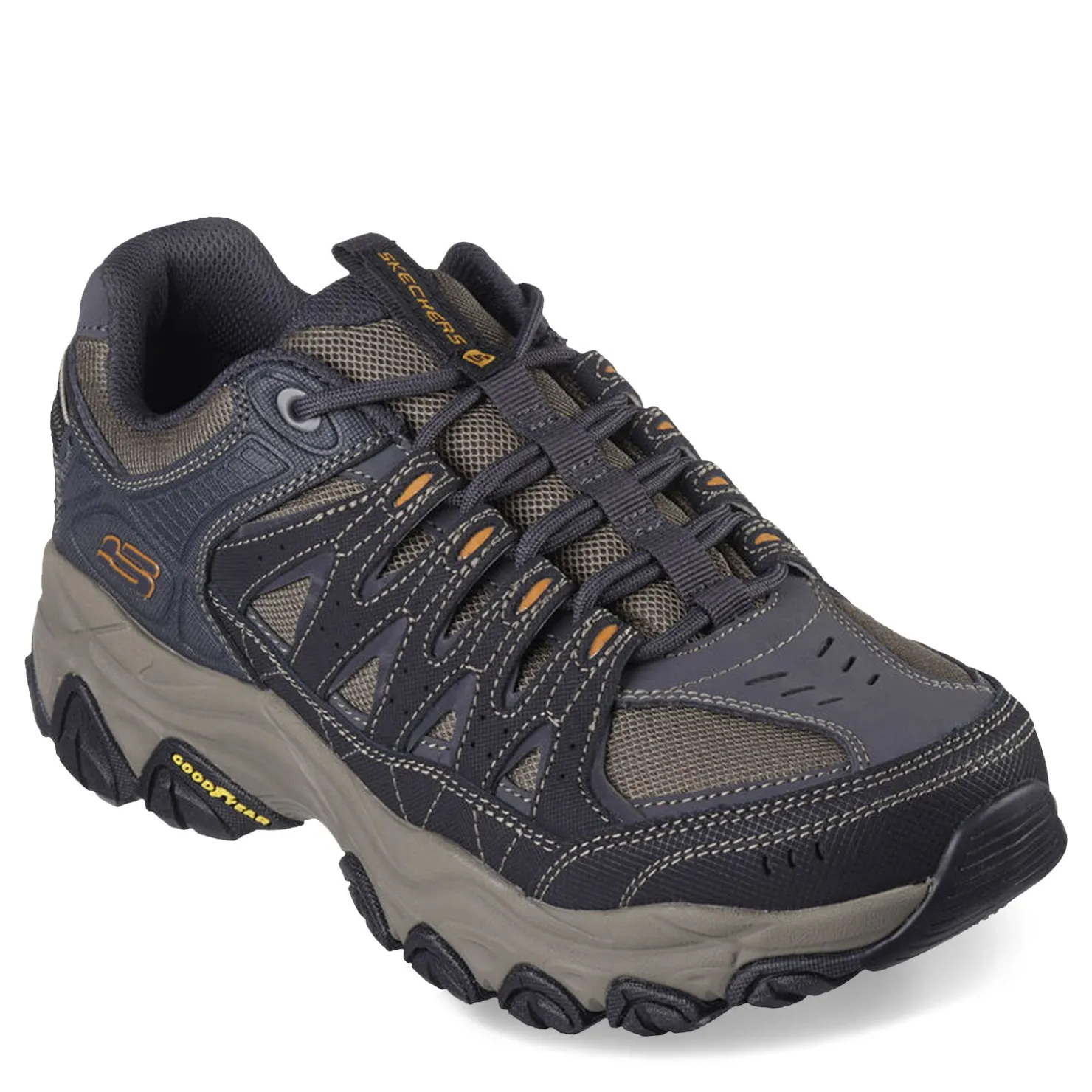 Trail & Hiking*Skechers Men's , After Burn M.Fit 2.0 Hiking Shoe - Extra Wide Width Charcoal/Gold