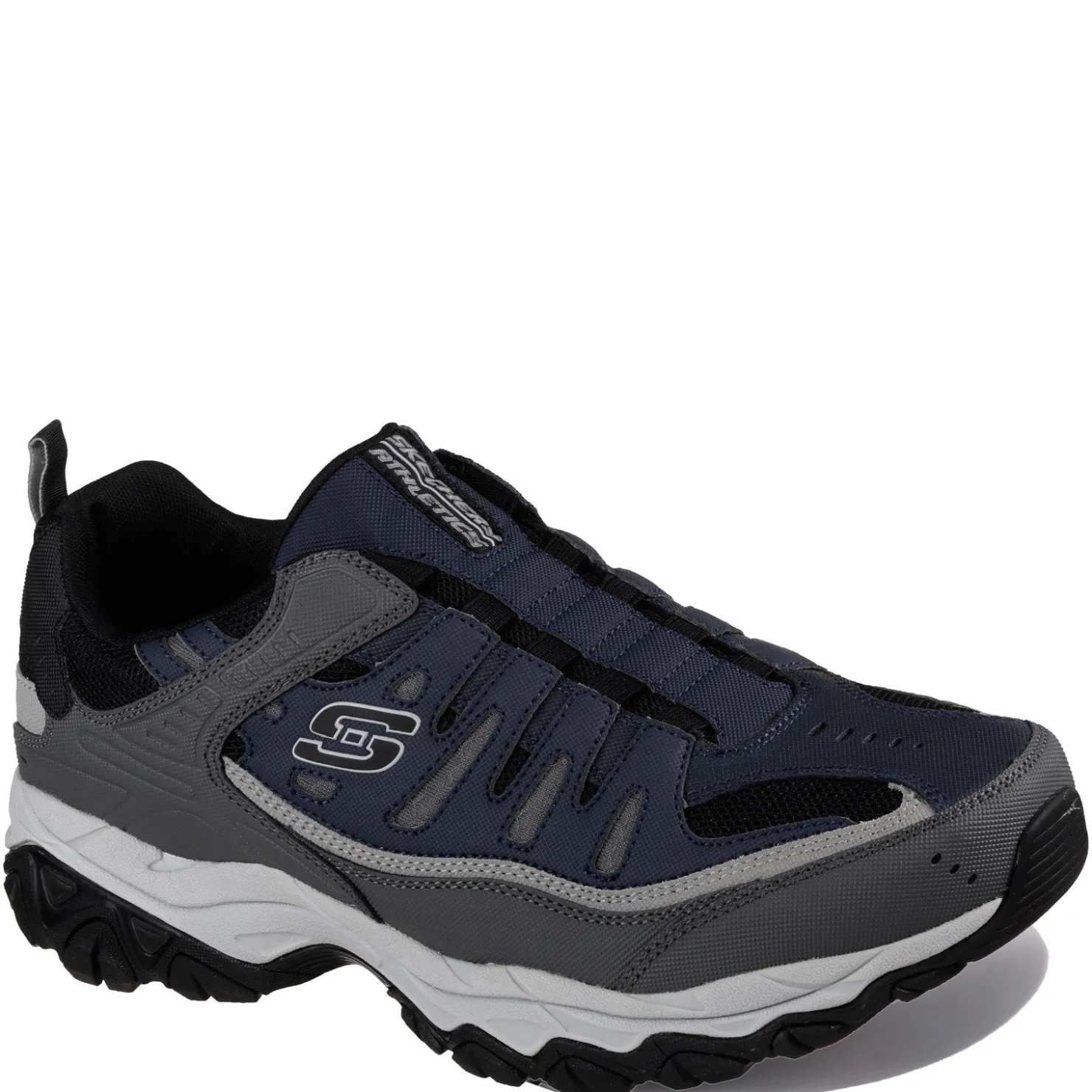 Walking*Skechers Men's , After Burn M. Fit Sneaker - Wide Width Navy/Grey