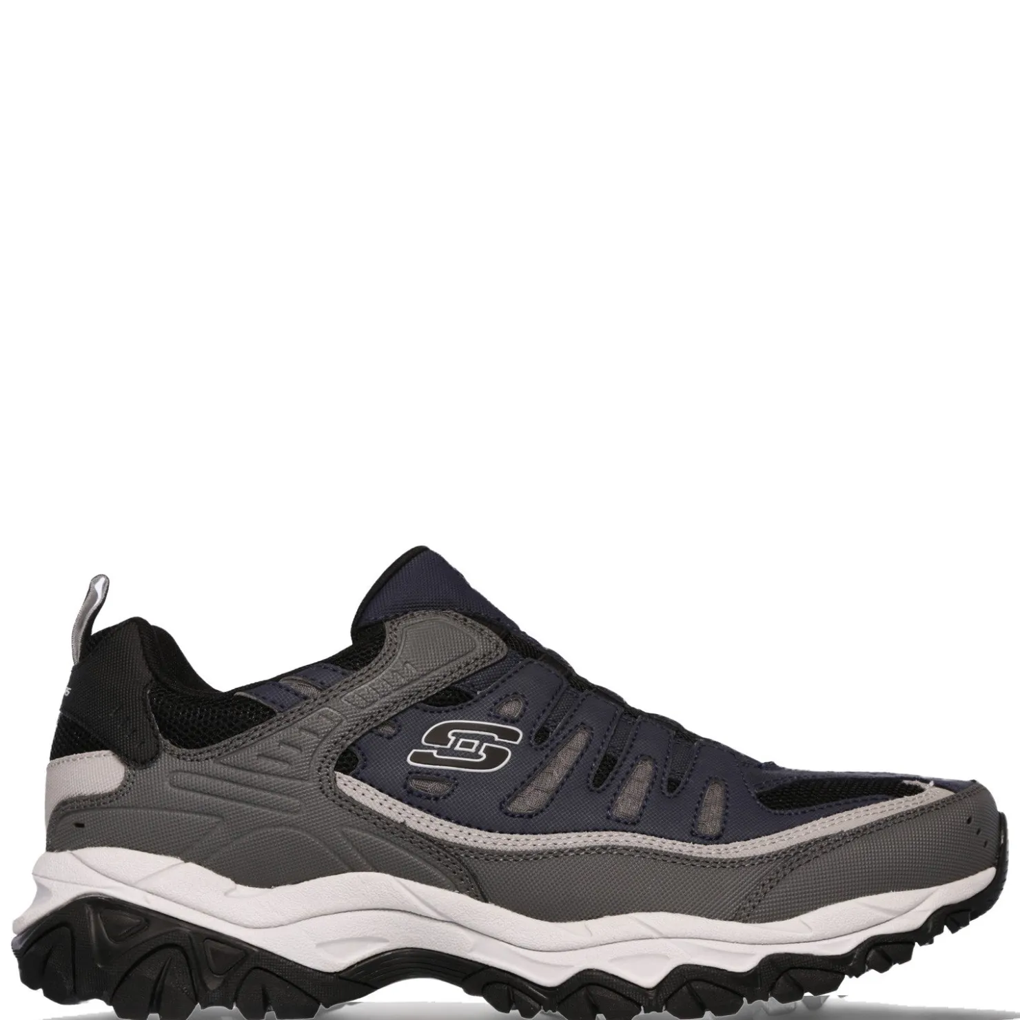 Walking*Skechers Men's , After Burn M. Fit Sneaker - Wide Width Navy/Grey