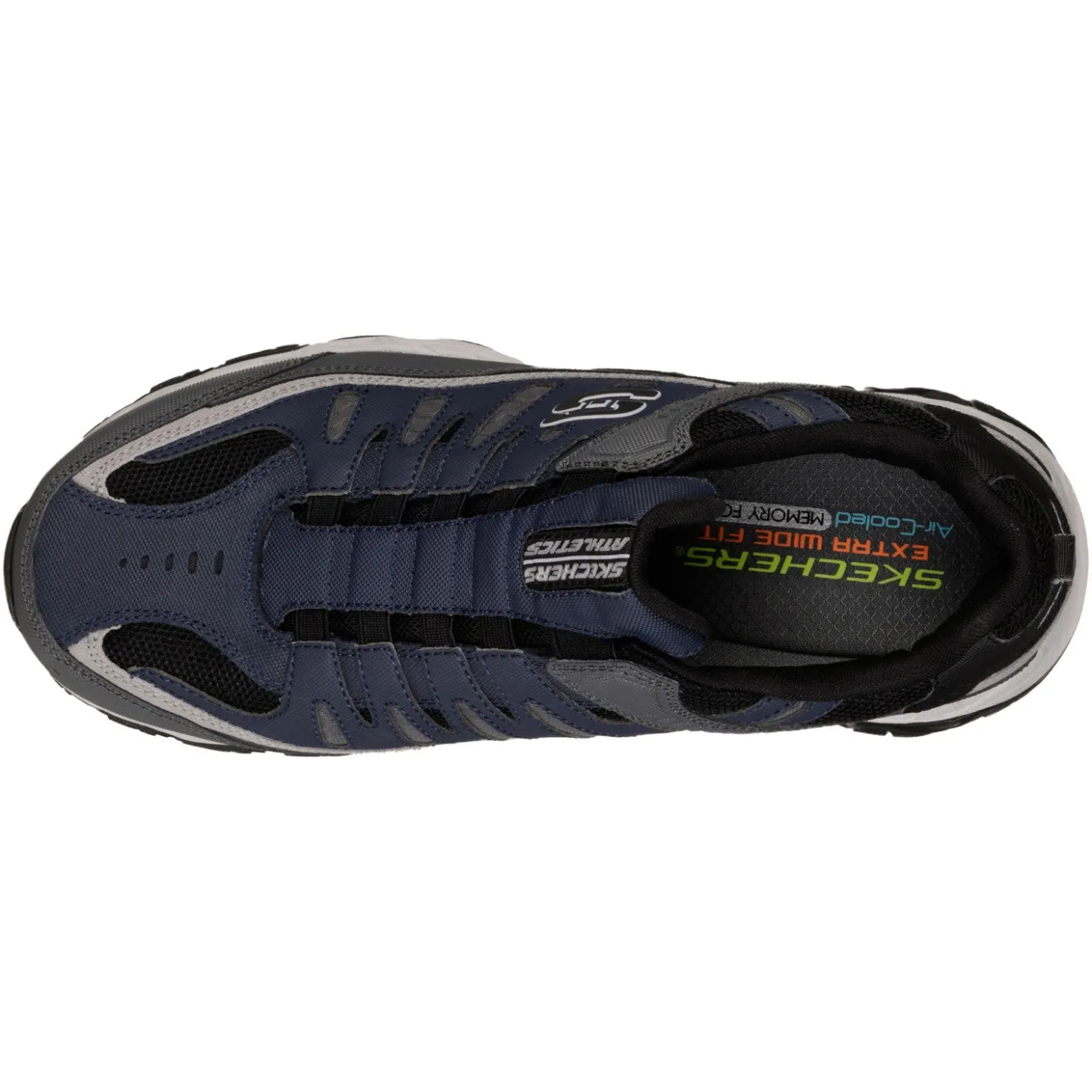 Walking*Skechers Men's , After Burn M. Fit Sneaker - Wide Width Navy/Grey