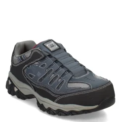 Sneakers & Athletics*Skechers Work Men's Skechers, Cankton - Ebbitt Steel Toe Work Shoe - Wide Width Navy/Grey