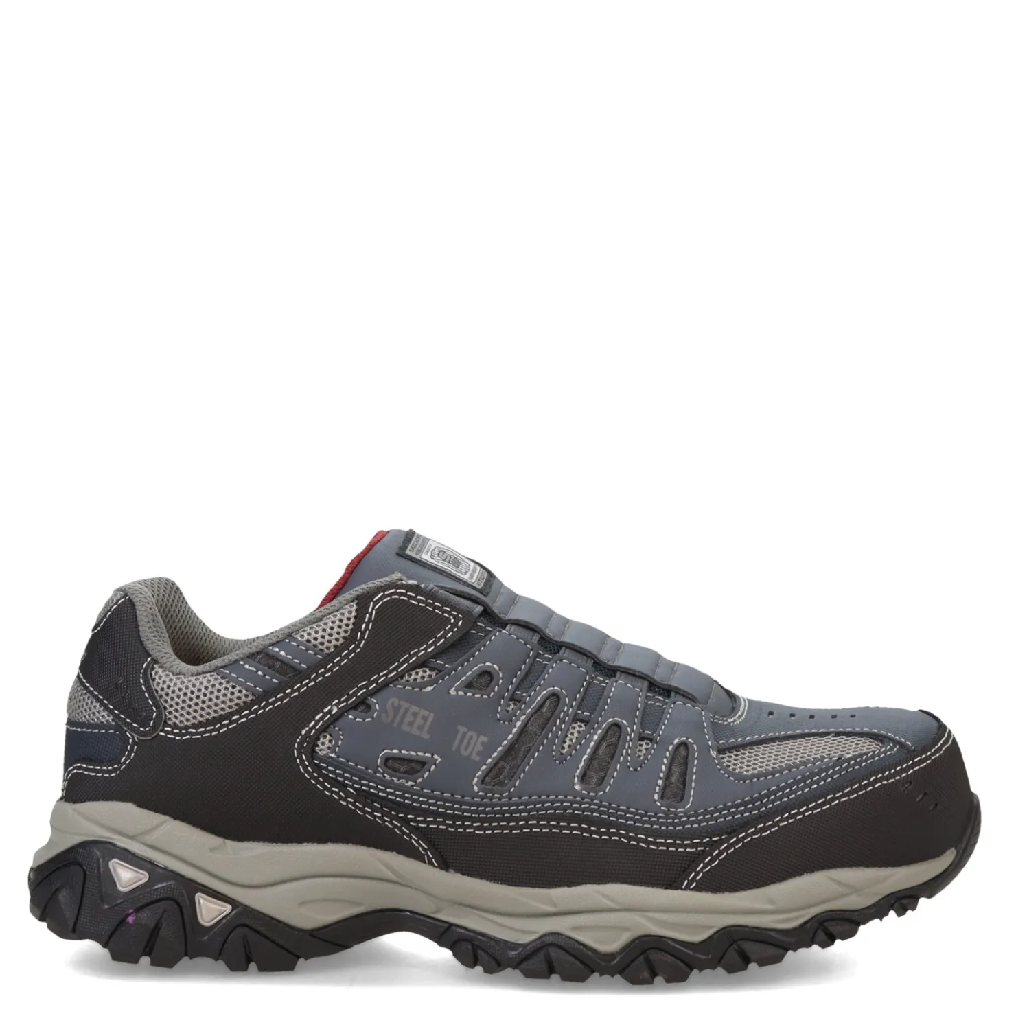 Sneakers & Athletics*Skechers Work Men's Skechers, Cankton - Ebbitt Steel Toe Work Shoe - Wide Width Navy/Grey
