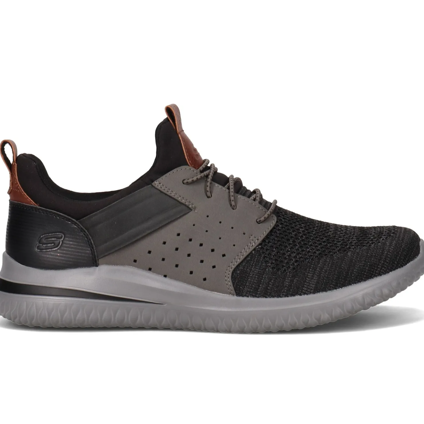 Fashion & Street*Skechers Men's , Delson 3.0 - Cicada Sneaker Black / Gray