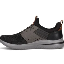 Fashion & Street*Skechers Men's , Delson 3.0 - Cicada Sneaker Black / Gray