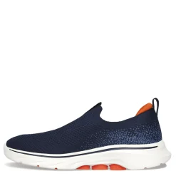 Walking*Skechers Men's , GO WALK 7 Sneaker - X-Wide Width Navy/Orange