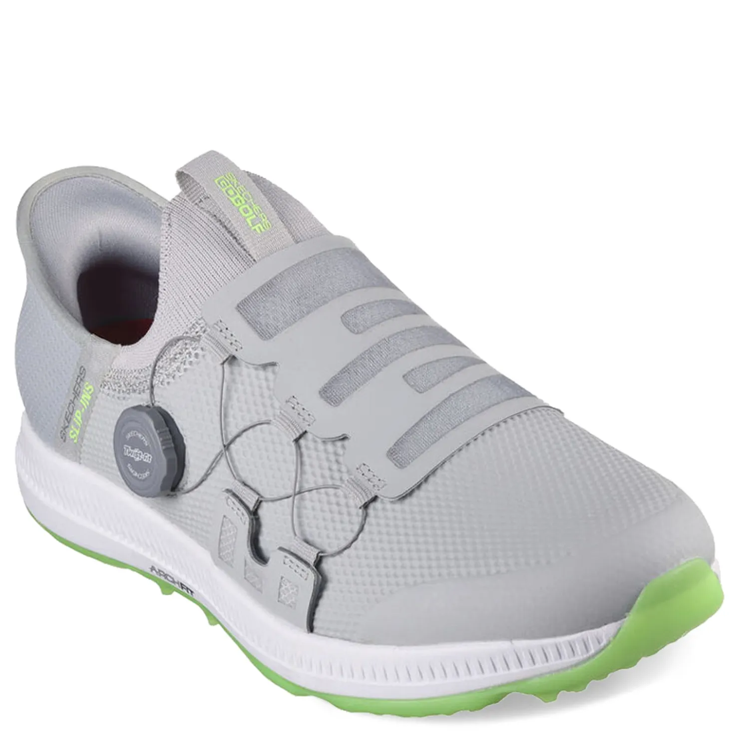 Sneakers & Athletics*Skechers Men's , GOgolf: Elite 5 - Slip 'In Golf Shoe - X-Wide Width Grey/Lime