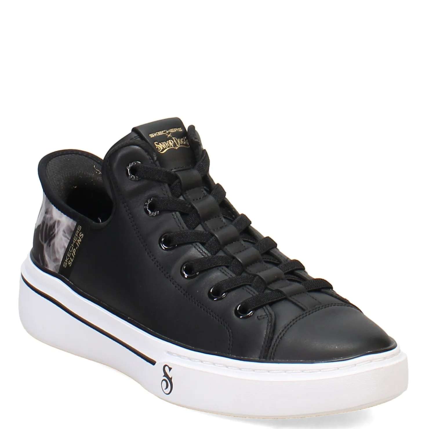 Sneakers & Athletics*Skechers Men's , Premium Leather Slip-ins: Snoop One - OG Sneaker Black Leather