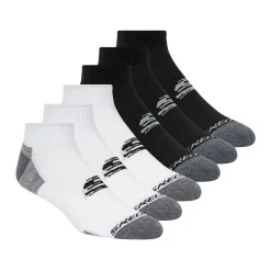 Socks*United Legwear Company Llc Men's Skechers, Quarter Socks - 6 Pair White Black