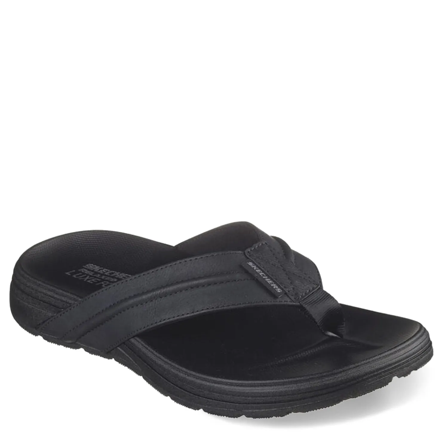 Flip Flops*Skechers Men's , Relaxed Fit: Supreme - Bosnia Sandal Black