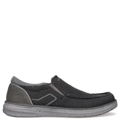 Slip-On Shoes*Skechers Men's , Relaxed Fit: Morelo - Port Viewer Slip-On Black Grey
