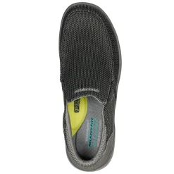 Slip-On Shoes*Skechers Men's , Relaxed Fit: Morelo - Port Viewer Slip-On Black Grey