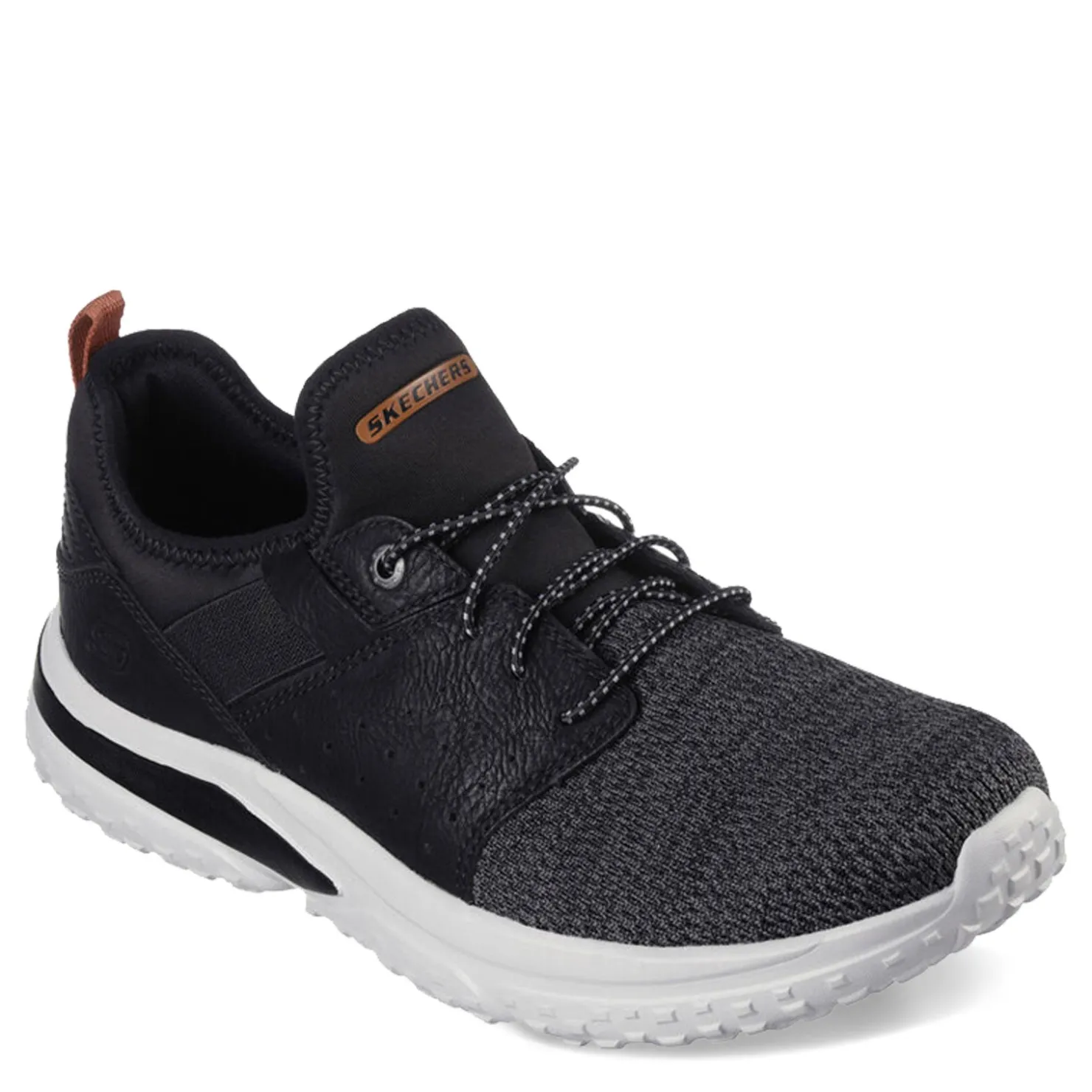 Walking*Skechers Men's , Relaxed Fit: Solvano - Caspian Sneaker Black Knit/Synthetic