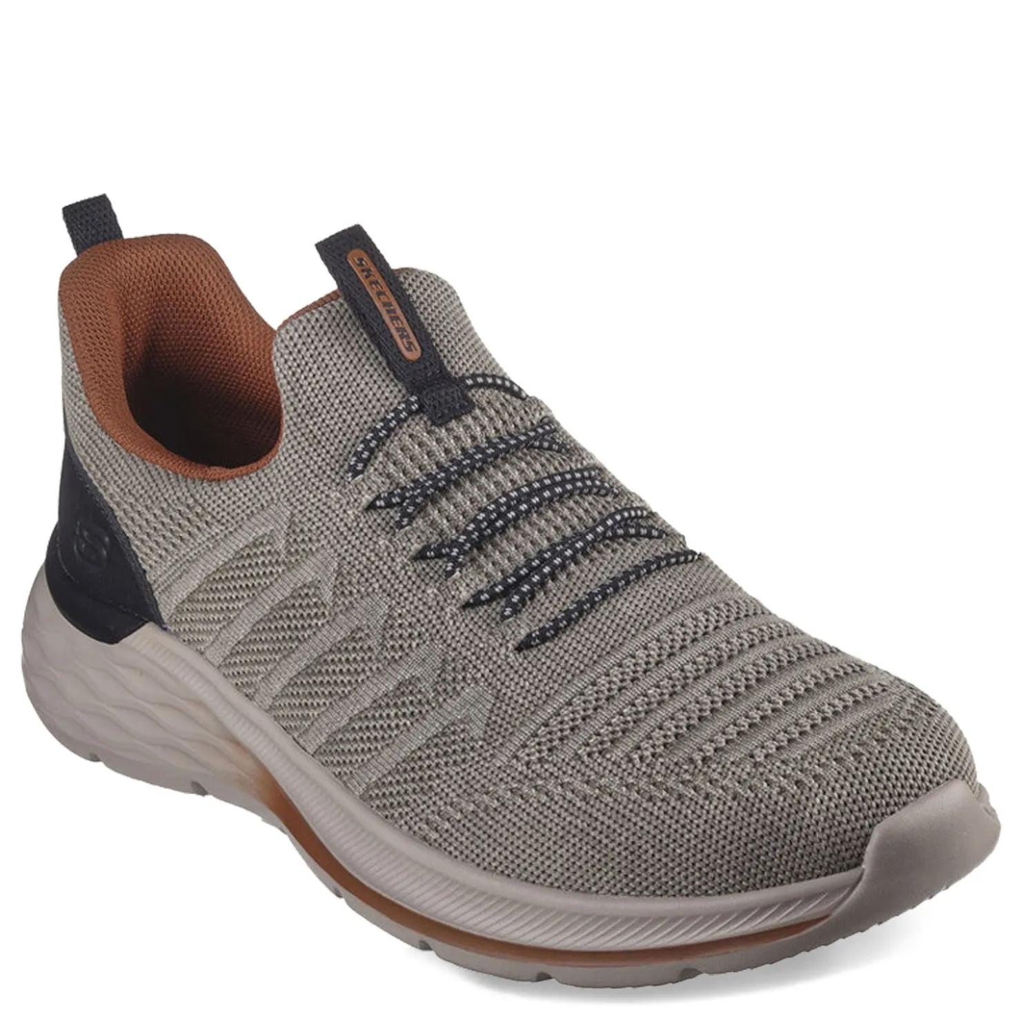 Walking*Skechers Men's , Relaxed Fit: Garner – Crispin Sneaker Tan Knitted Mesh