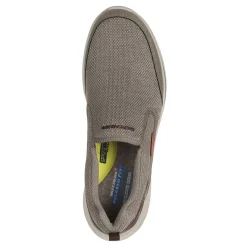 Slip-On Shoes*Skechers Men's , Relaxed Fit: Slade - Lucan Sneaker - Extra Wide Width Khaki