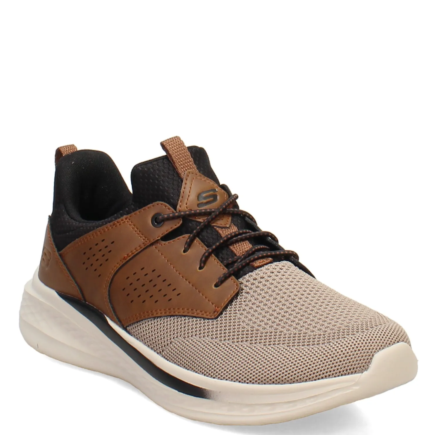 Fashion & Street*Skechers Men's , Relaxed Fit: Slade - Breyer Sneaker Brown Tan Knit