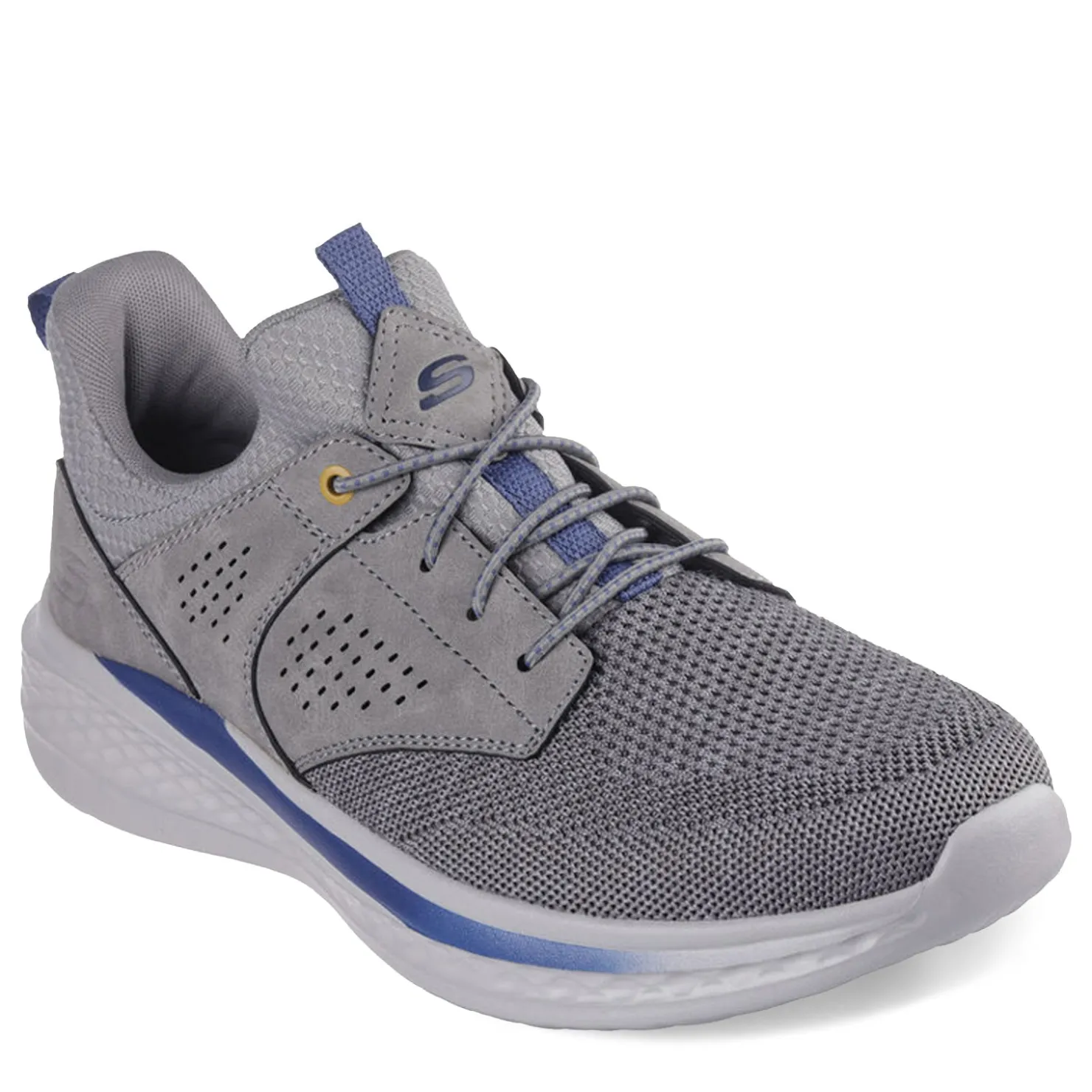 Sneakers & Athletics*Skechers Men's , Relaxed Fit: Slade - Breyer Sneaker Gray Knitted Mesh
