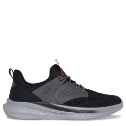 Sneakers & Athletics*Skechers Men's , Relaxed Fit: Slade - Breyer Sneaker - Wide Width Black Gray Knit