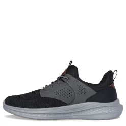 Sneakers & Athletics*Skechers Men's , Relaxed Fit: Slade - Breyer Sneaker - Wide Width Black Gray Knit
