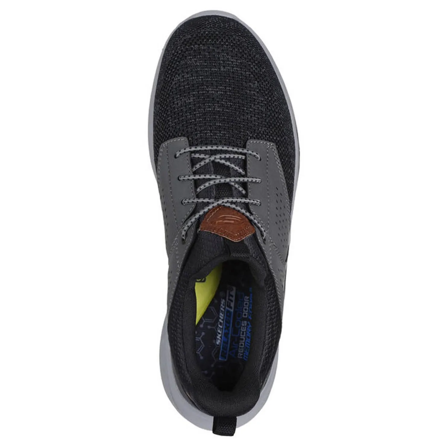 Sneakers & Athletics*Skechers Men's , Relaxed Fit: Slade - Breyer Sneaker - Wide Width Black Gray Knit
