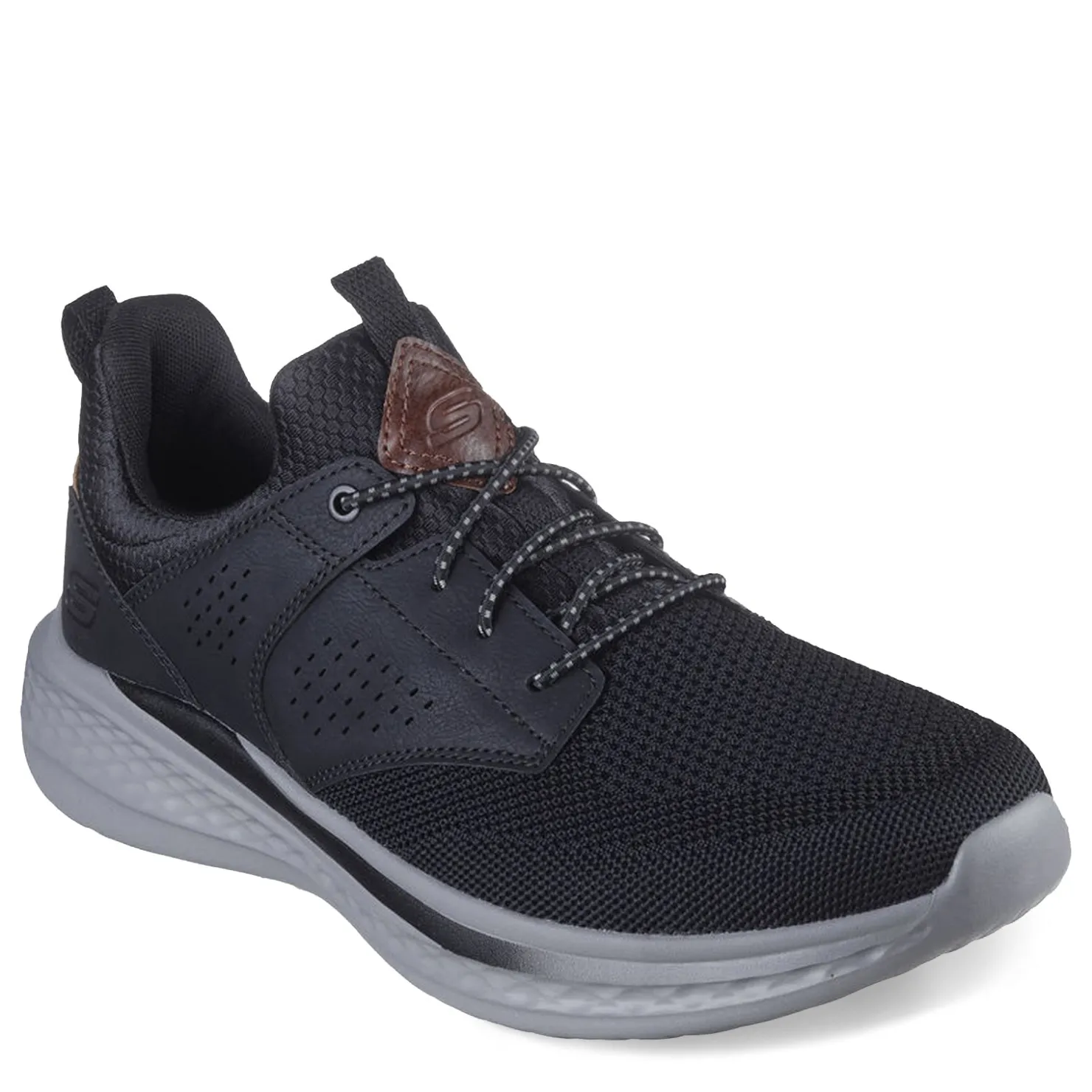 Sneakers & Athletics*Skechers Men's , Relaxed Fit: Slade - Breyer Sneaker - Wide Width Black Knitted Mesh