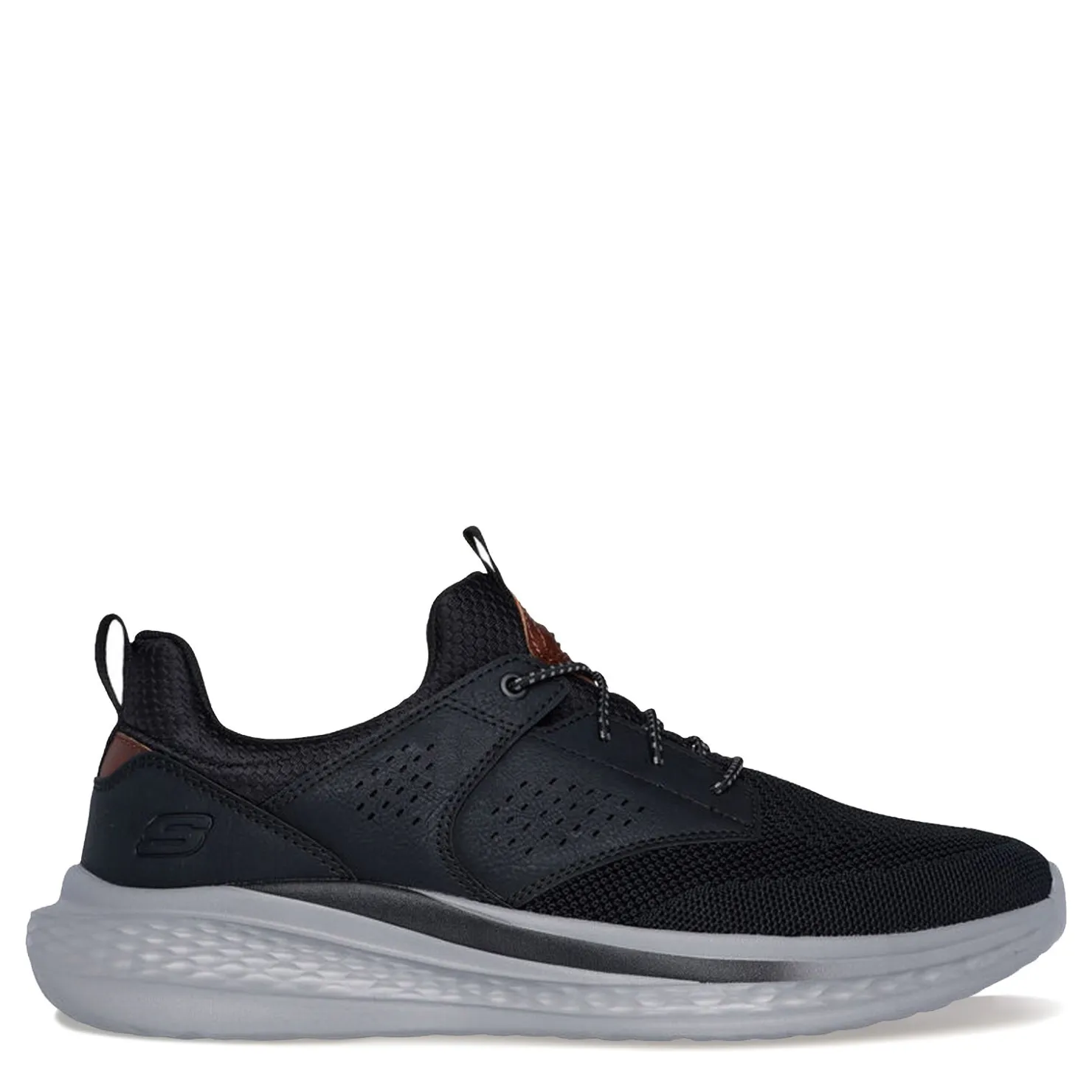 Sneakers & Athletics*Skechers Men's , Relaxed Fit: Slade - Breyer Sneaker - Wide Width Black Knitted Mesh
