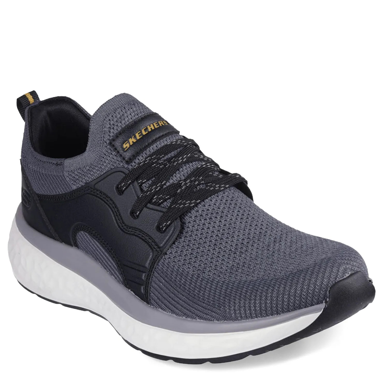 Sneakers & Athletics*Skechers Men's , Relaxed Fit: Lancer - Dalton Sneaker Black Gray Knit