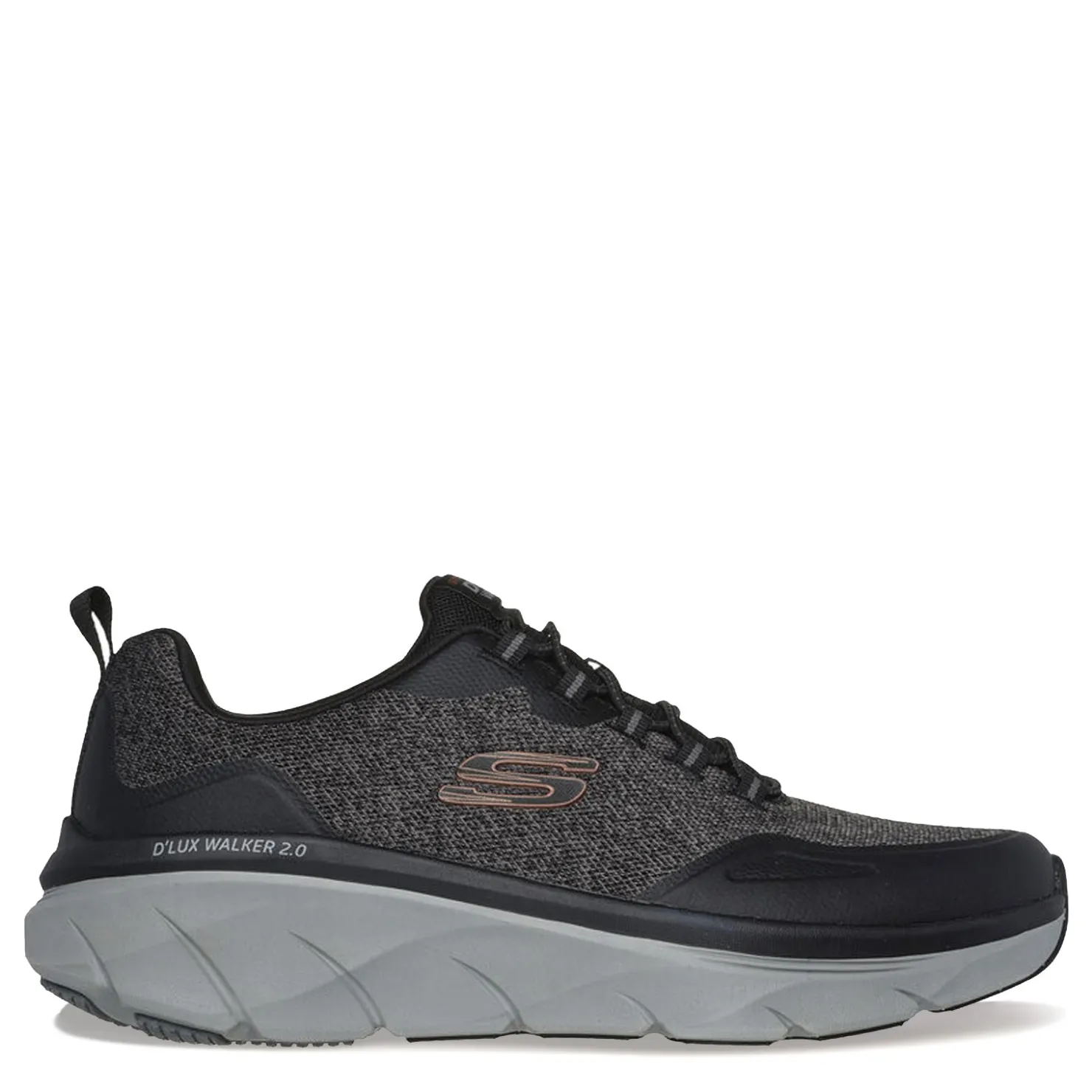 Walking*Skechers Men's , Relaxed Fit: D'Lux Walker 2.0 - Steadyway Walking Shoe Black/Charcoal