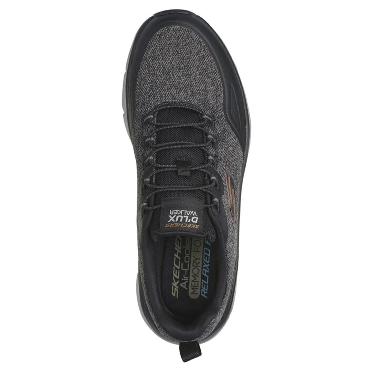 Walking*Skechers Men's , Relaxed Fit: D'Lux Walker 2.0 - Steadyway Walking Shoe Black/Charcoal