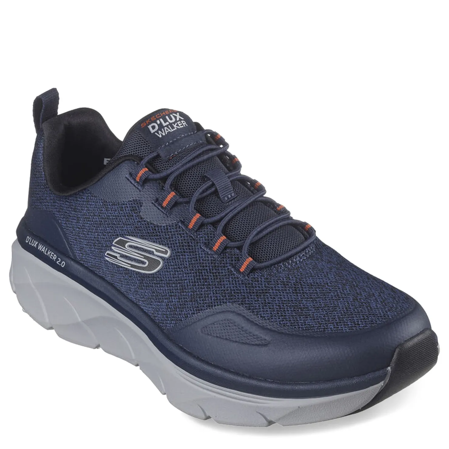 Sneakers & Athletics*Skechers Men's , Relaxed Fit: D'Lux Walker 2.0 - Steadyway Walking Shoe Navy/Orange