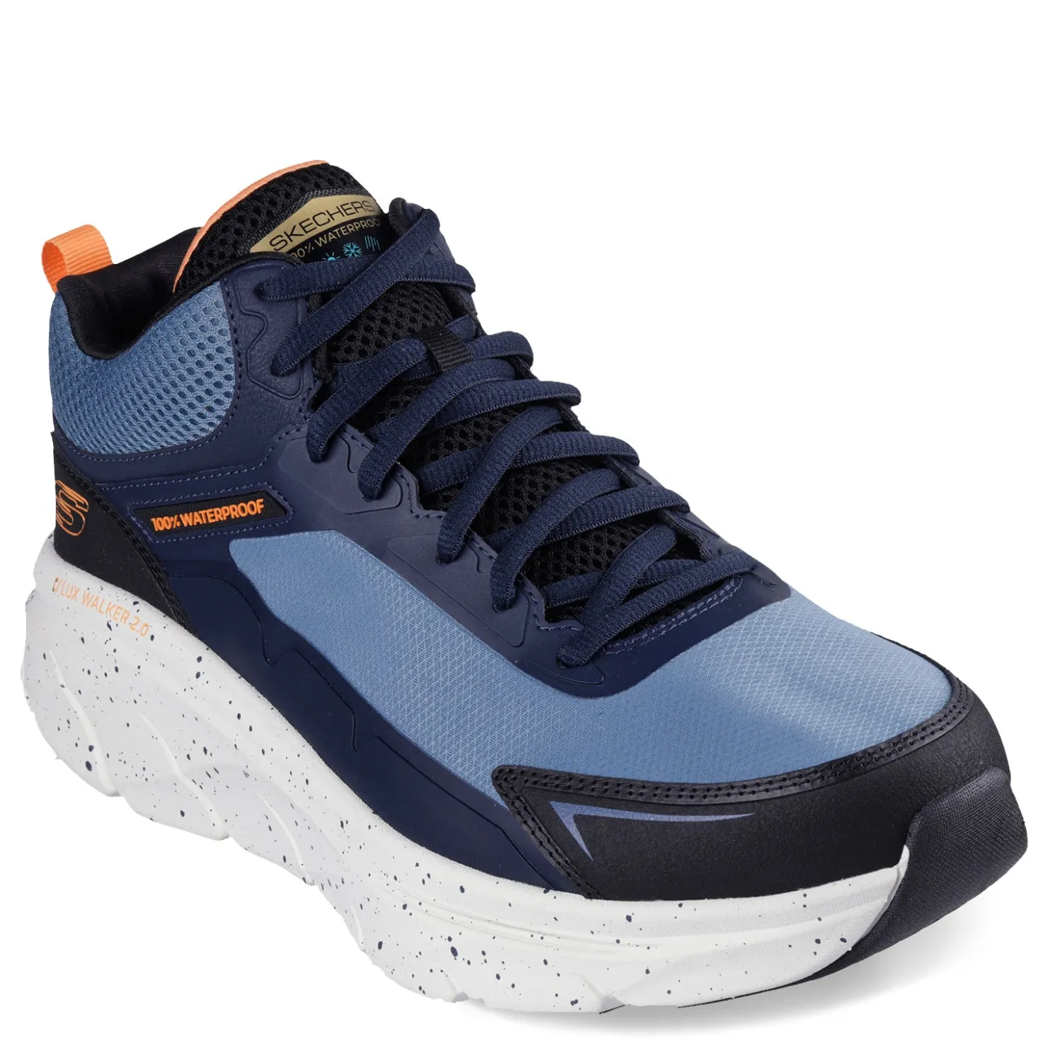 Sneakers & Athletics*Skechers Men's , Relaxed Fit: D'Lux Walker 2.0 - Grailo Sneaker Blue/Orange