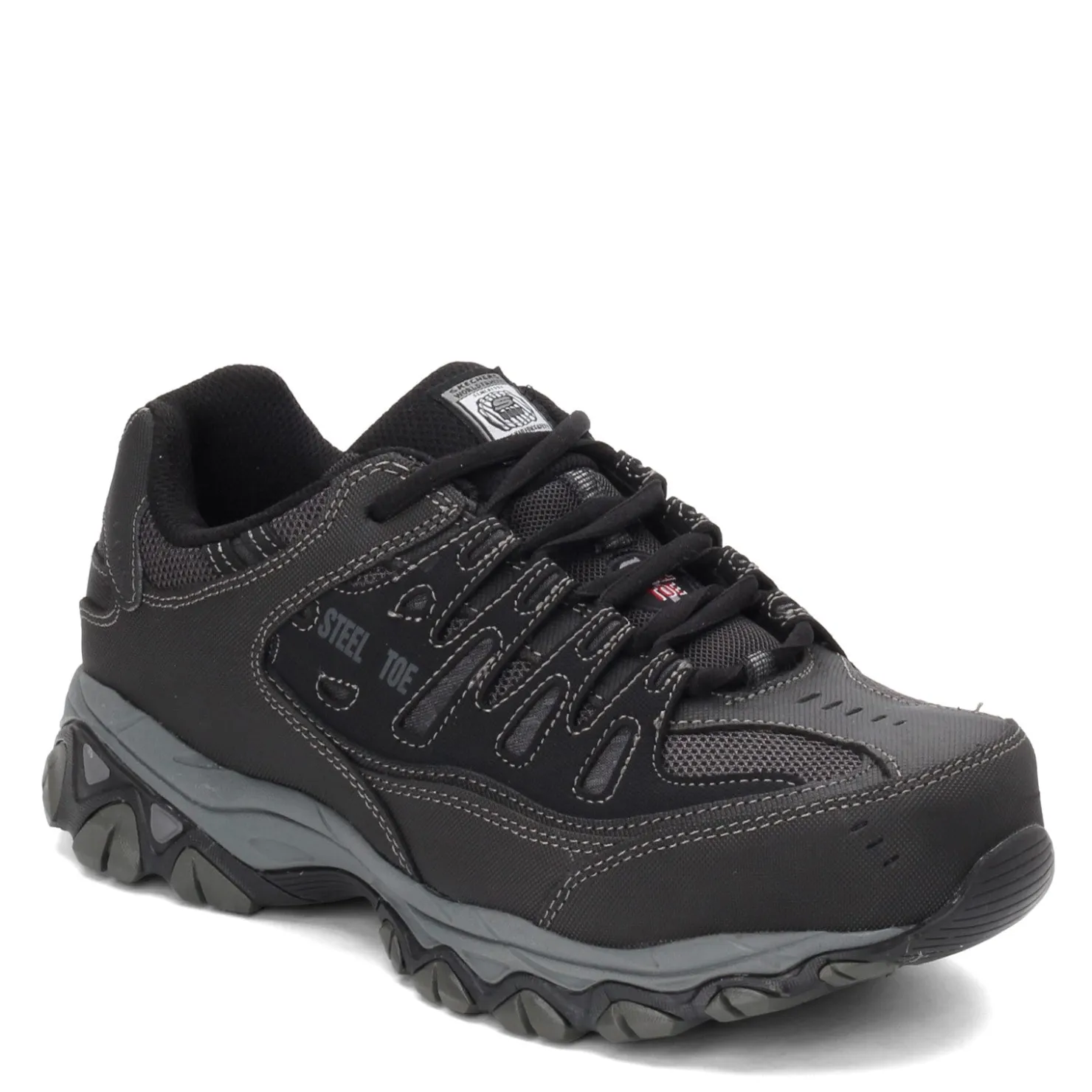 Sneakers & Athletics*Skechers Work Men's Skechers, Relaxed Fit: Cankton ST Work Shoe - Wide Width Black/Charcoal