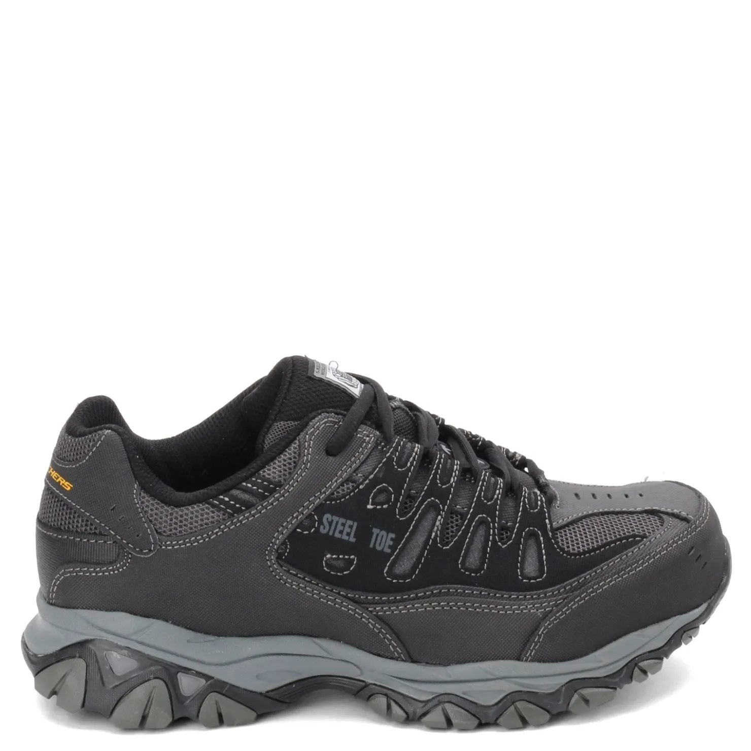 Sneakers & Athletics*Skechers Work Men's Skechers, Relaxed Fit: Cankton ST Work Shoe - Wide Width Black/Charcoal