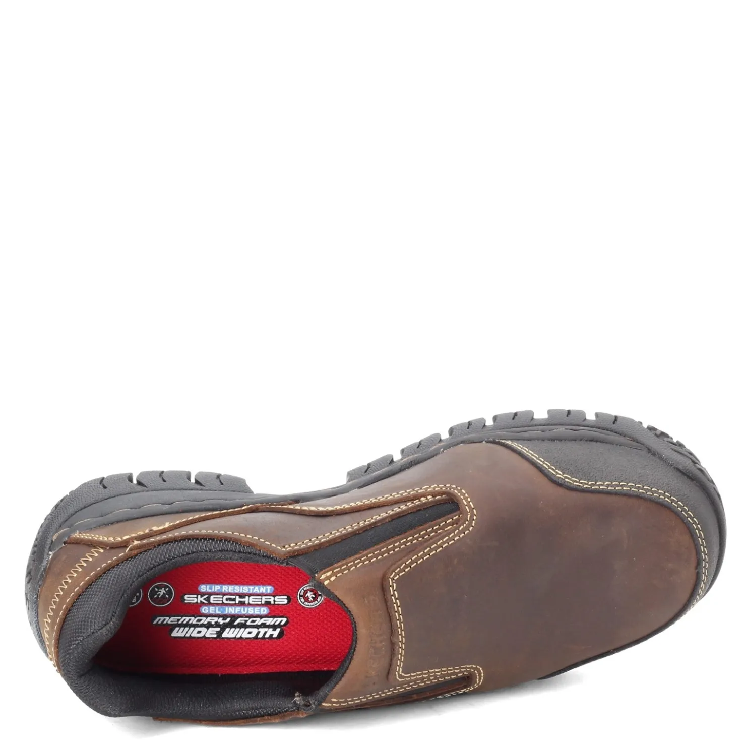 Work & Safety*Skechers Work Men's Skechers, Relaxed Fit: Hartan ST Work Shoe - Wide Width Dark Brown