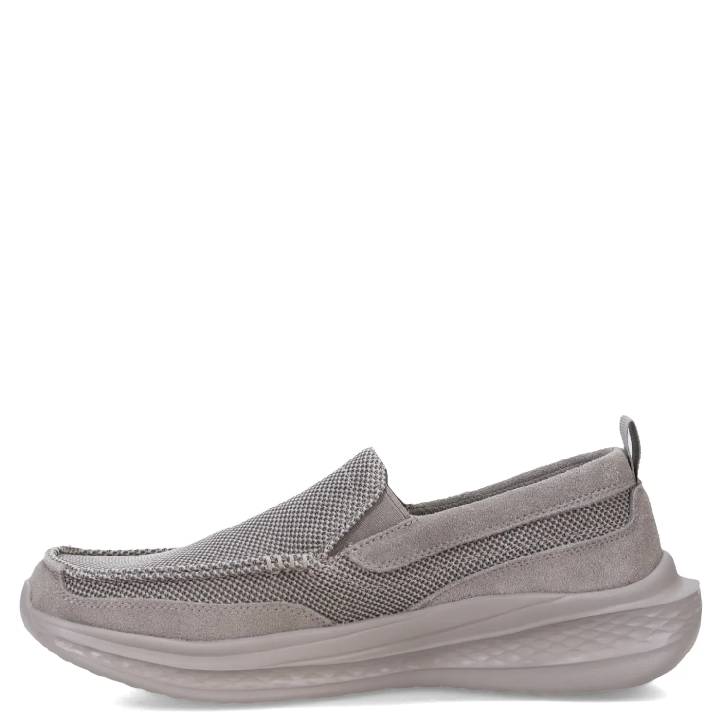 Slip-On Shoes*Skechers Men's , Slade - Munson Slip-On Gray Suede/Mesh